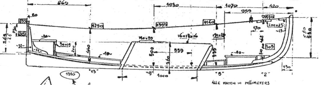 Ausschnitt 1 aus Bauplan der Werft "de Bredendam" ca. 1985